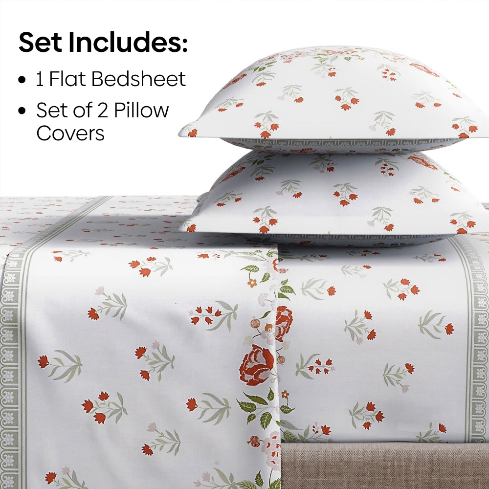 Ring Spun 100% Cotton Bedsheet- Rosabelle Garden