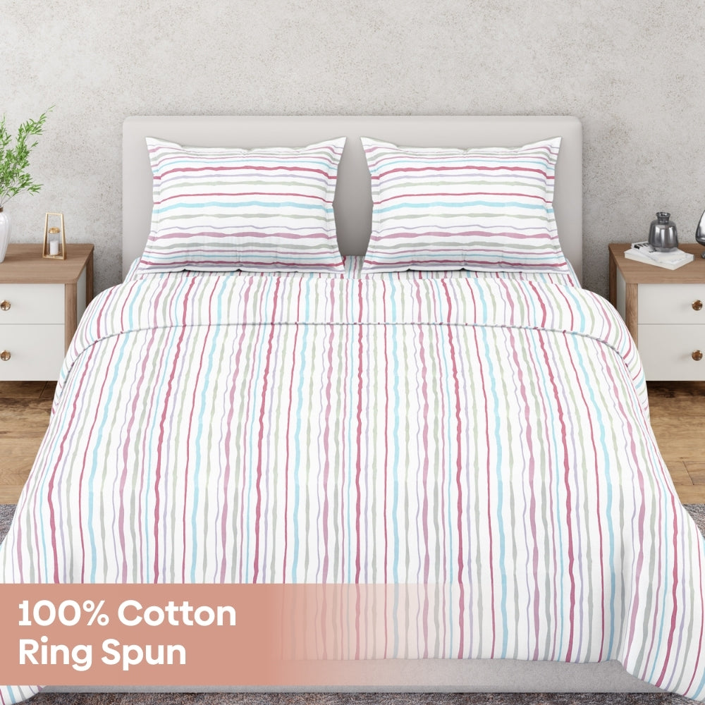 Ring Spun 100% Cotton Bedsheet- Rainbow Rhapsody