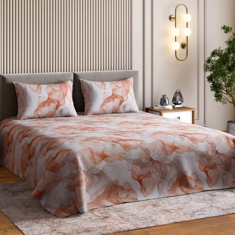 Digital Printed 210 TC Bedsheet- Brushed Clay
