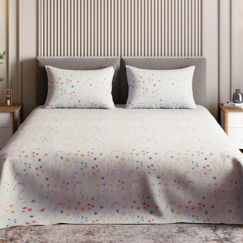 Digital Printed 210 TC Bedsheet- Wildflower Whimsy