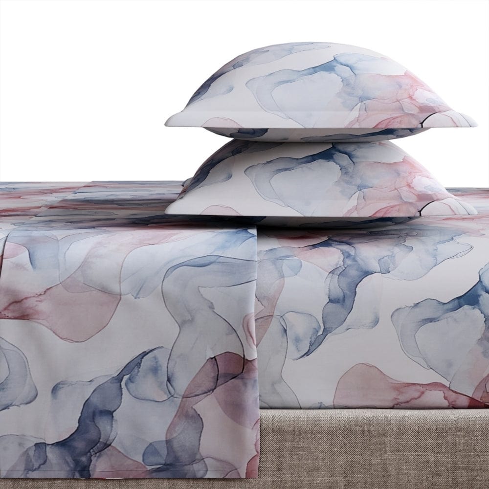 Digital Printed 210 TC Bedsheet- Mist and Mauve
