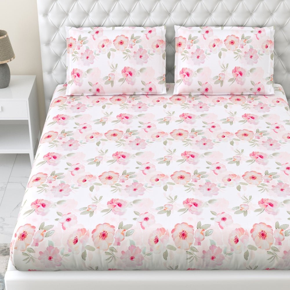 Tencel 300 TC Bedsheet Fleur Elysee, Multicolor - Bedsheets | haus & kinder