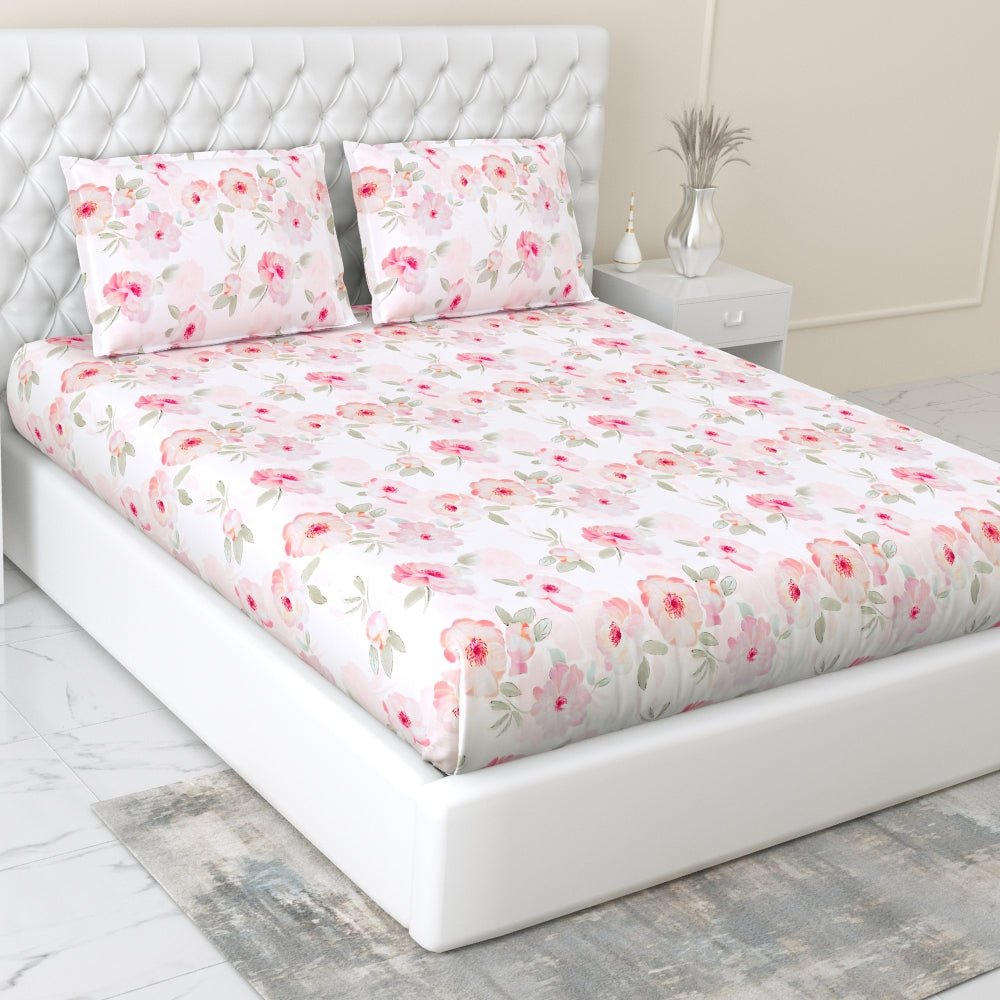 Tencel 300 TC Bedsheet Fleur Elysee, Multicolor - Bedsheets | haus & kinder