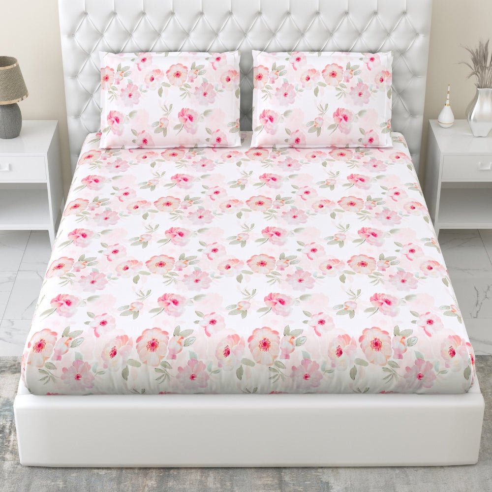 Tencel 300 TC Bedsheet Fleur Elysee, Multicolor - Bedsheets | haus & kinder