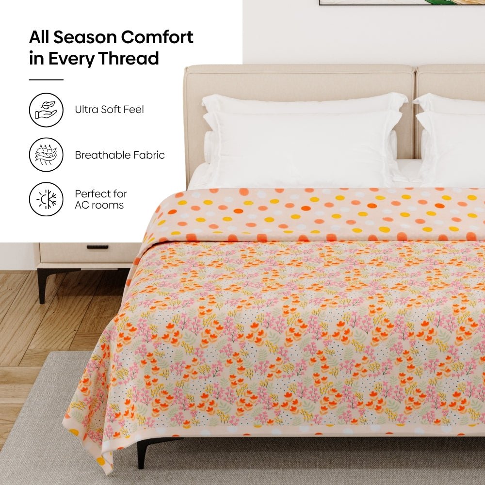 Kawai Bloom Reversible AC Blanket - Pink - Dohar | haus & kinder