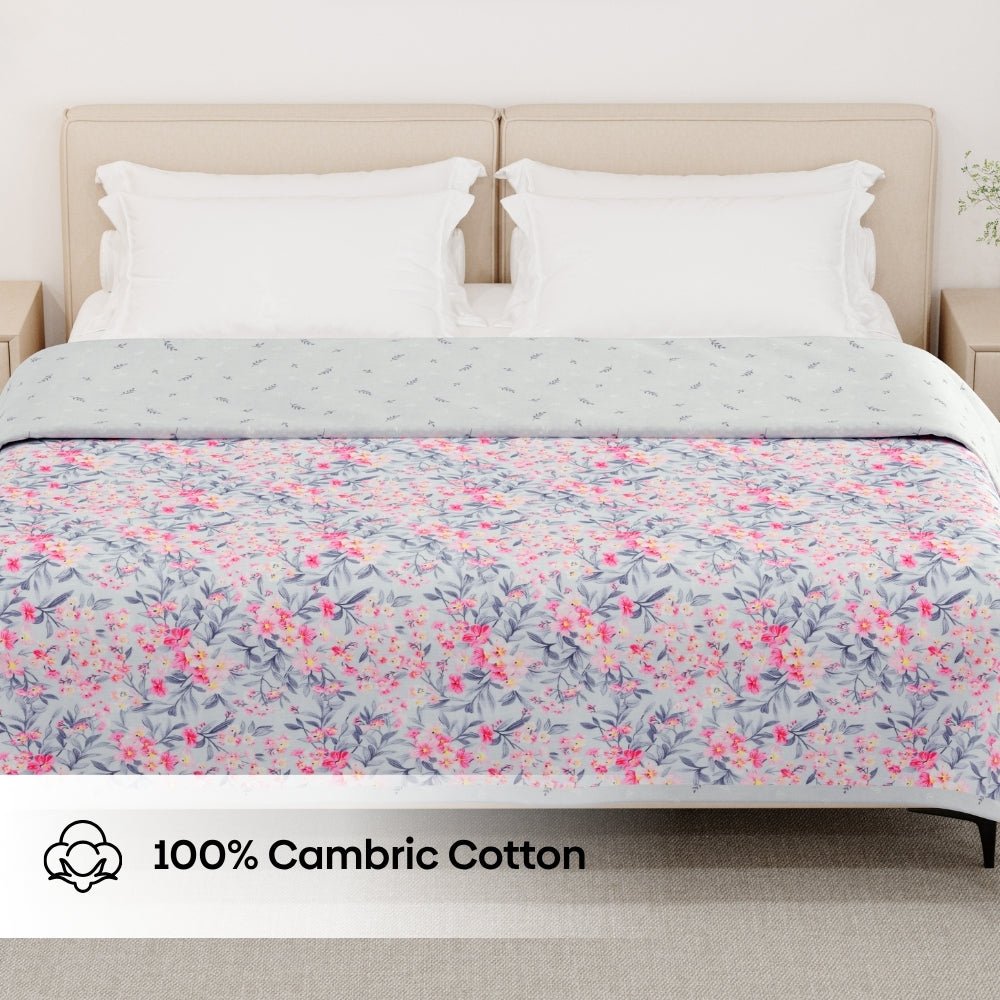 Sakura Whisper Reversible AC Blanket - Grey - Dohar | haus & kinder