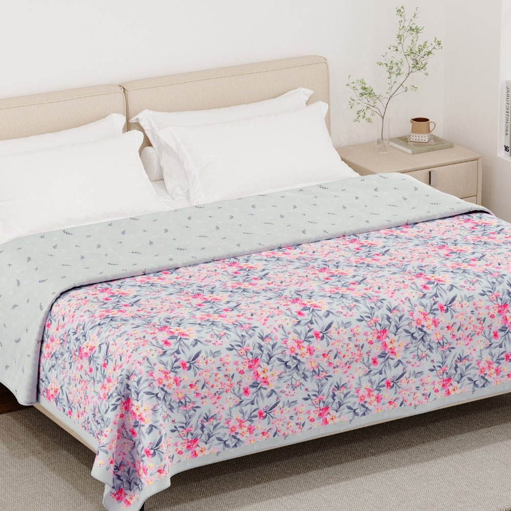 Sakura Whisper Reversible AC Blanket - Grey - Dohar | haus & kinder