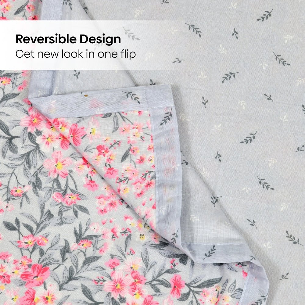 Sakura Whisper Reversible AC Blanket - Grey - Dohar | haus & kinder