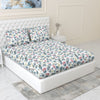 Regal Bloom 100% Cotton Double Fitted Bedsheet, 144 TC