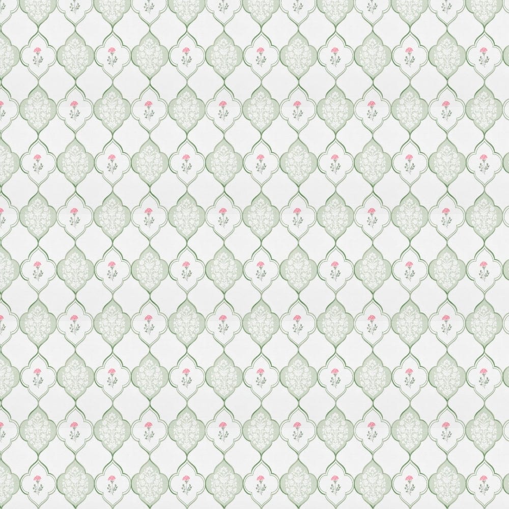 Sage Trellis 186 TC Cotton 100% Printed Flat Double Bedsheet