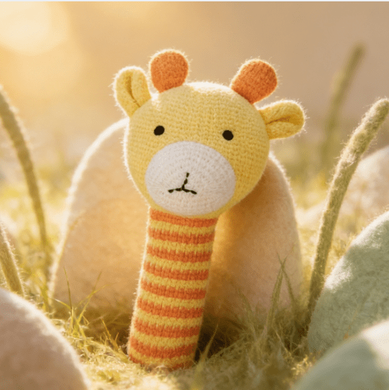 Rattle- Stretchy, Yellow - Toys | haus & kinder