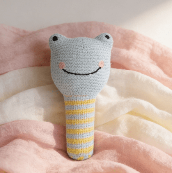Rattle-Froggy, Blue - Toys | haus & kinder