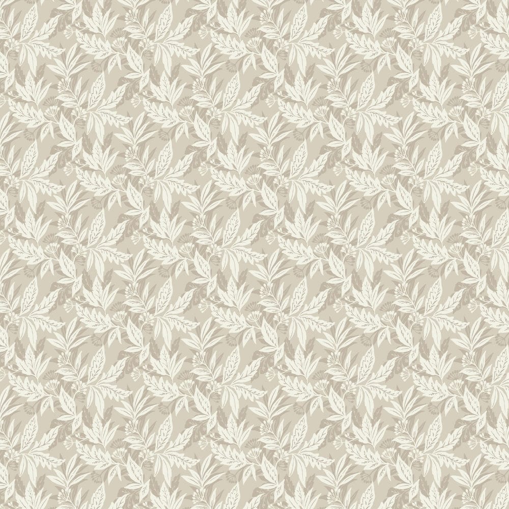 Soft Beige Bloom 100% Cotton Double Size Bedsheet, 144 TC