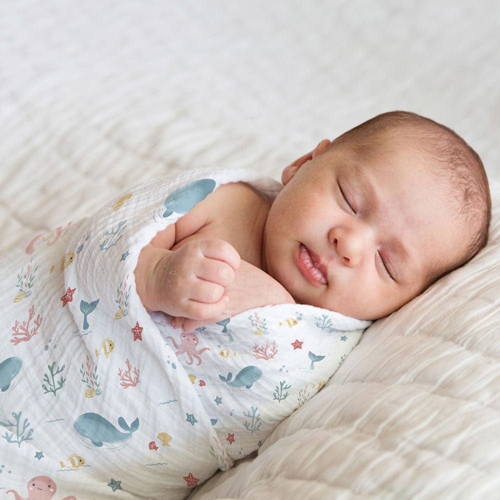 Seashell Collection 100% Cotton Muslin Swaddle Pack of 2