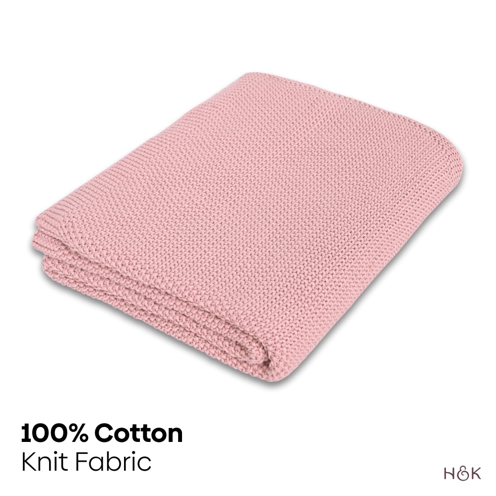 Ballet Blush Knitted Throw, Cameo Pink