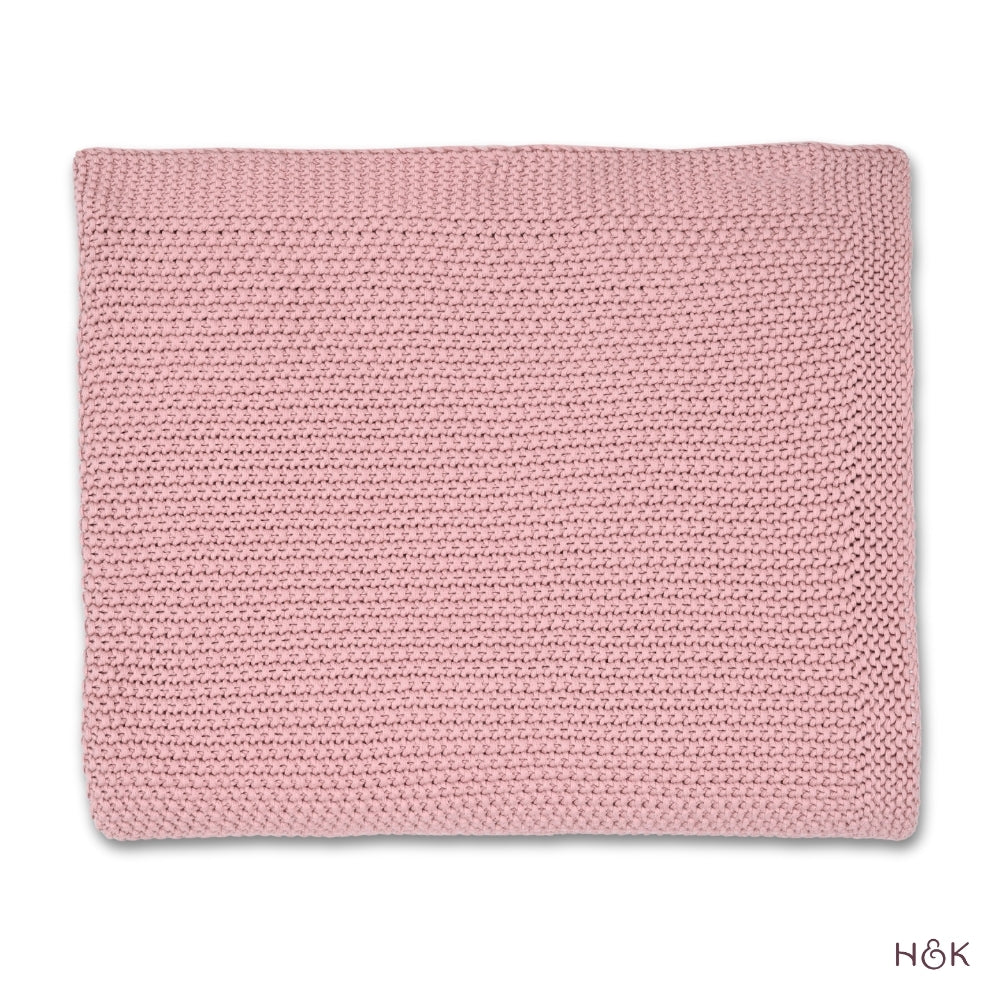 Ballet Blush Knitted Throw, Cameo Pink