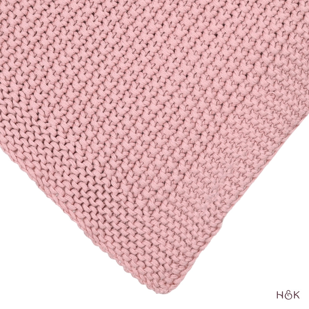 Ballet Blush Knitted Throw, Cameo Pink
