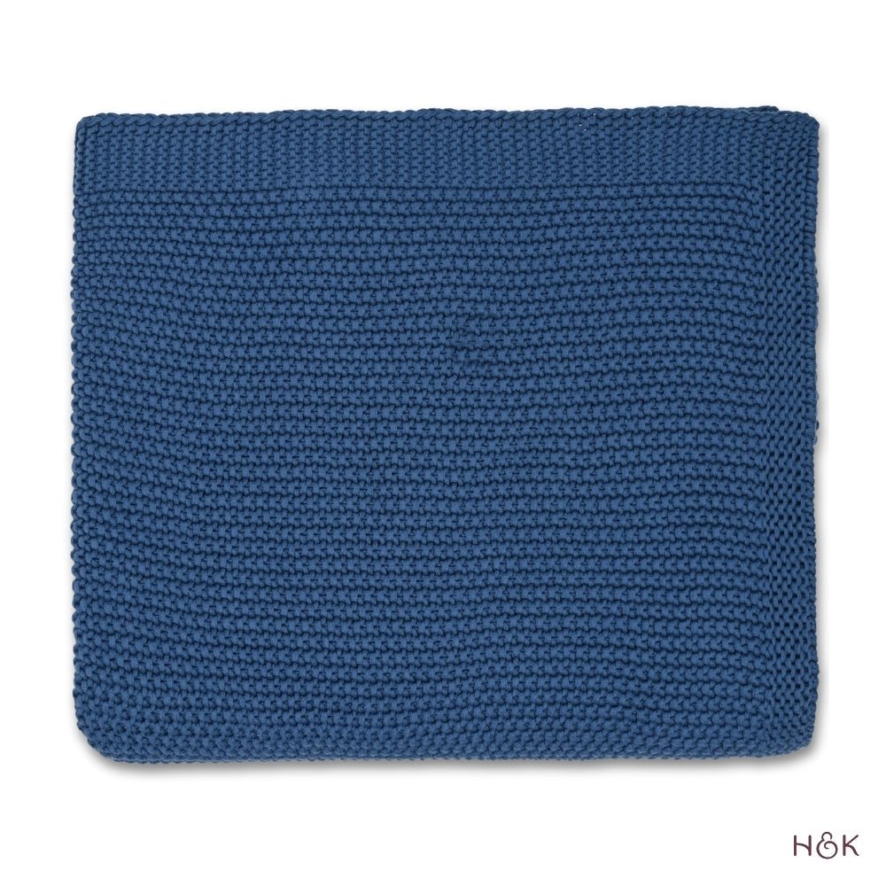 Ocean Ink Knitted, Throw Blue - Throw | haus & kinder