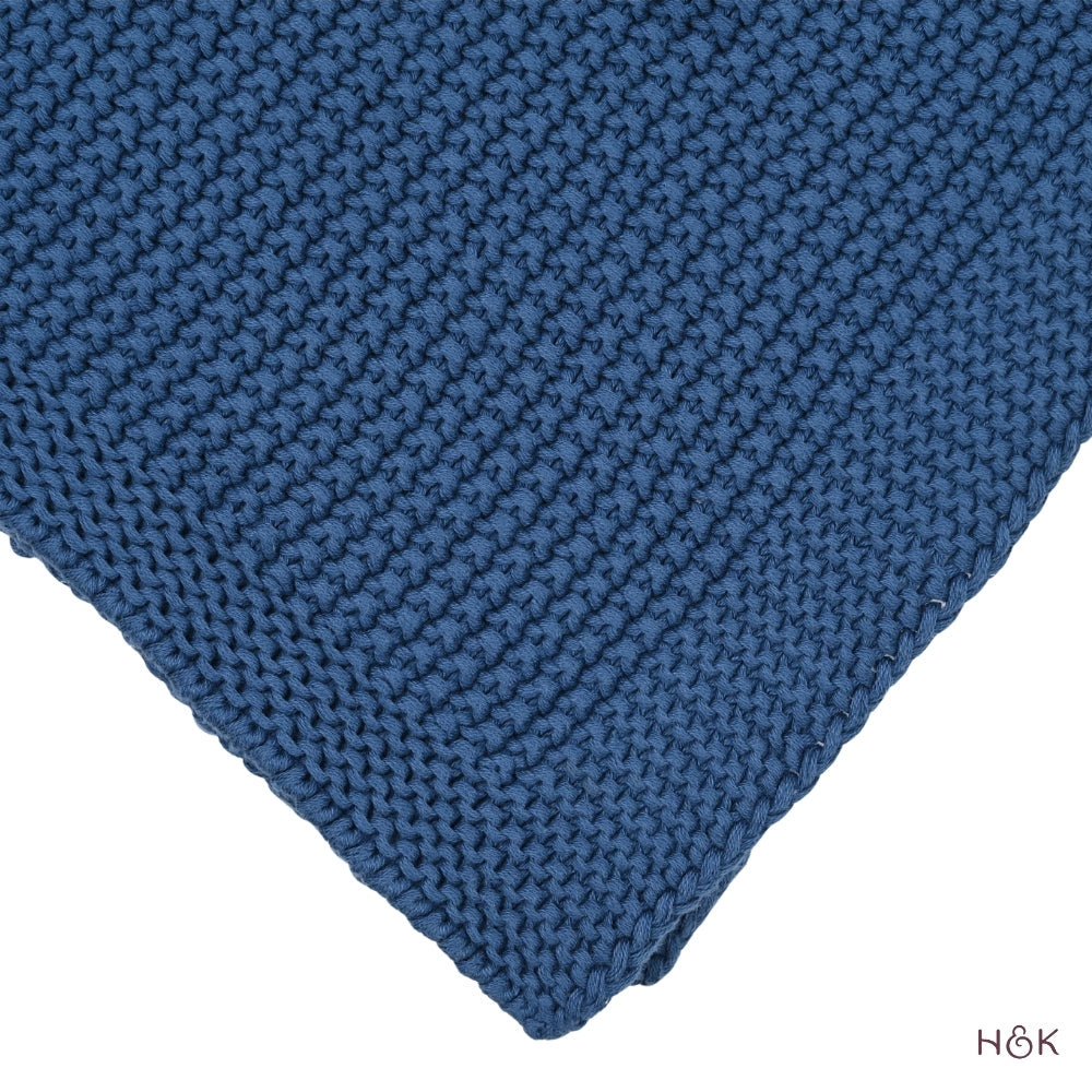 Ocean Ink Knitted, Throw Blue