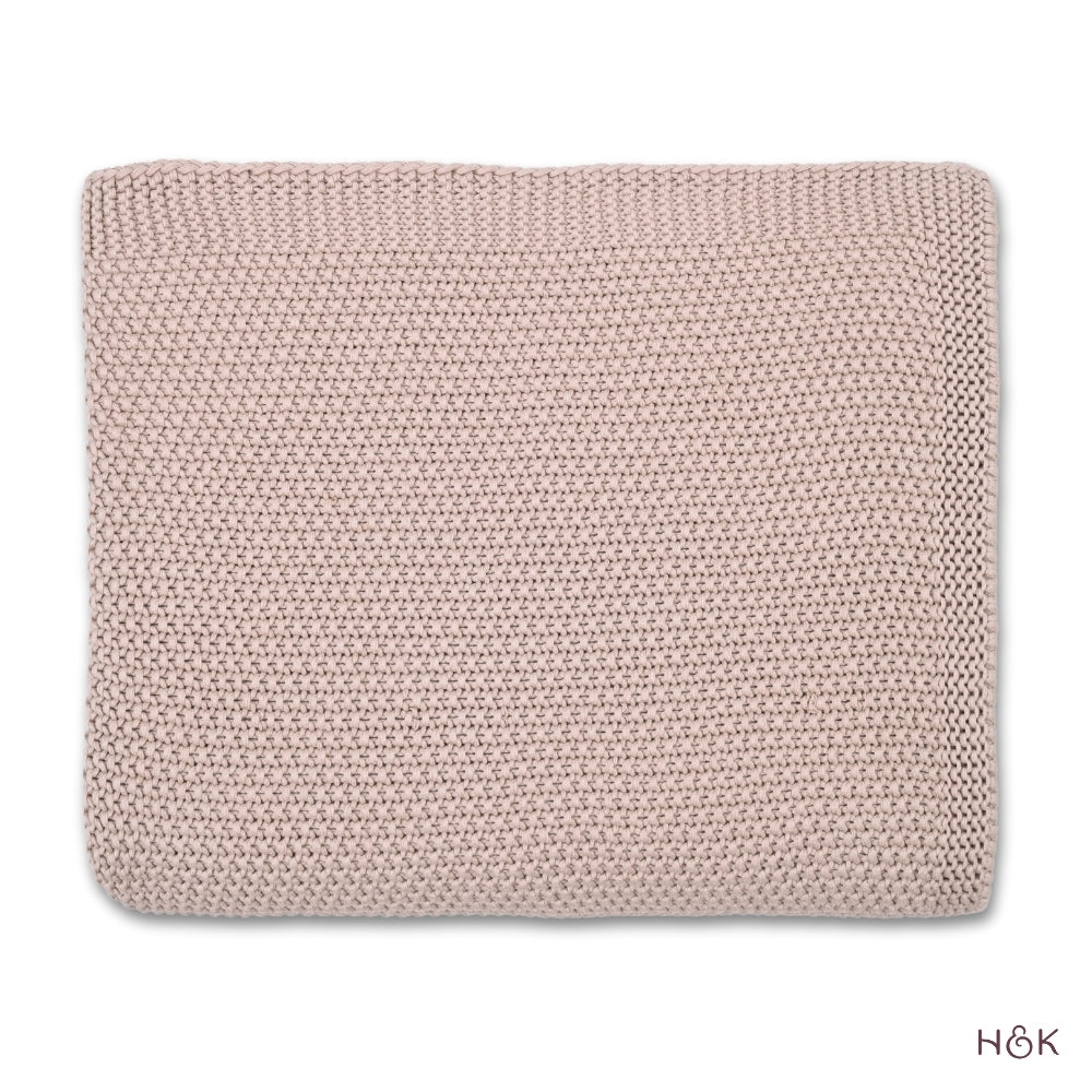 Oat Meadow Knitted Throw, Pale Whisper