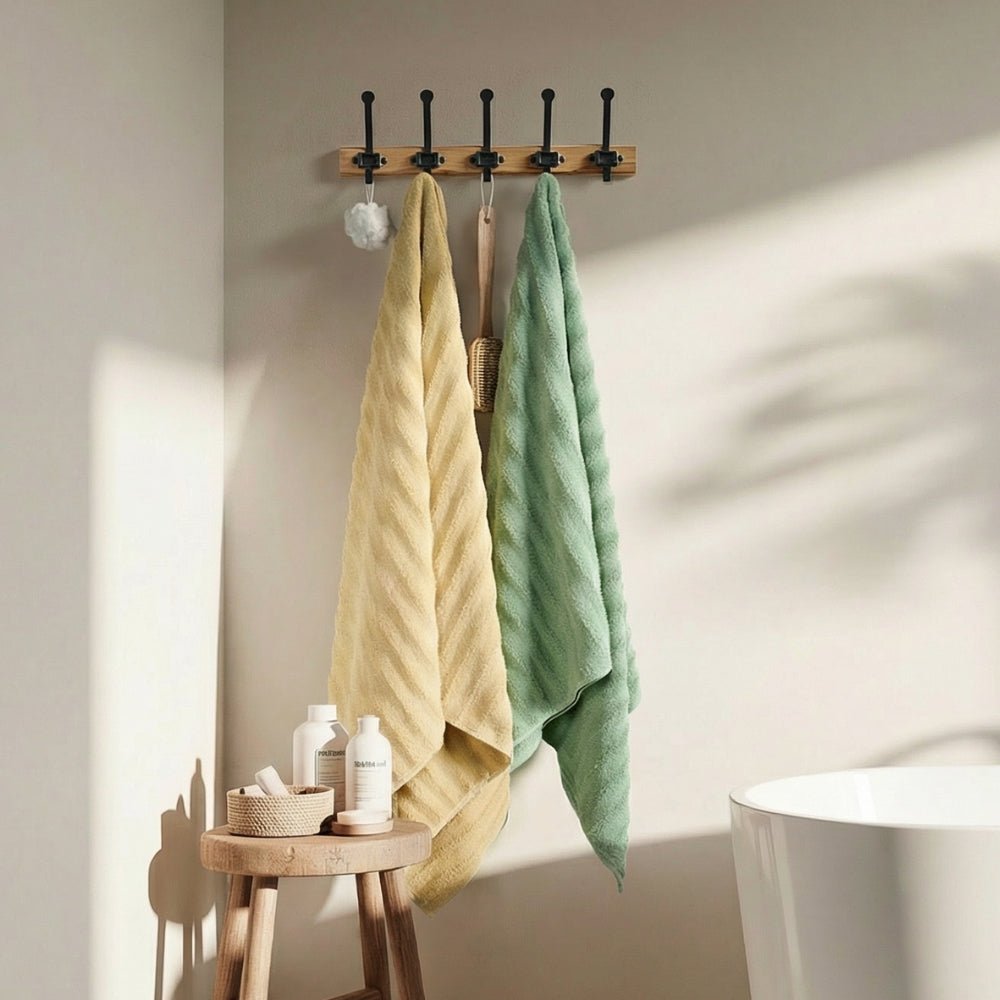 100% Cotton Allure Zero Twist Bath Towel - Pack Of 2 (Beige, Sage Green) - Zero Twist | haus & kinder