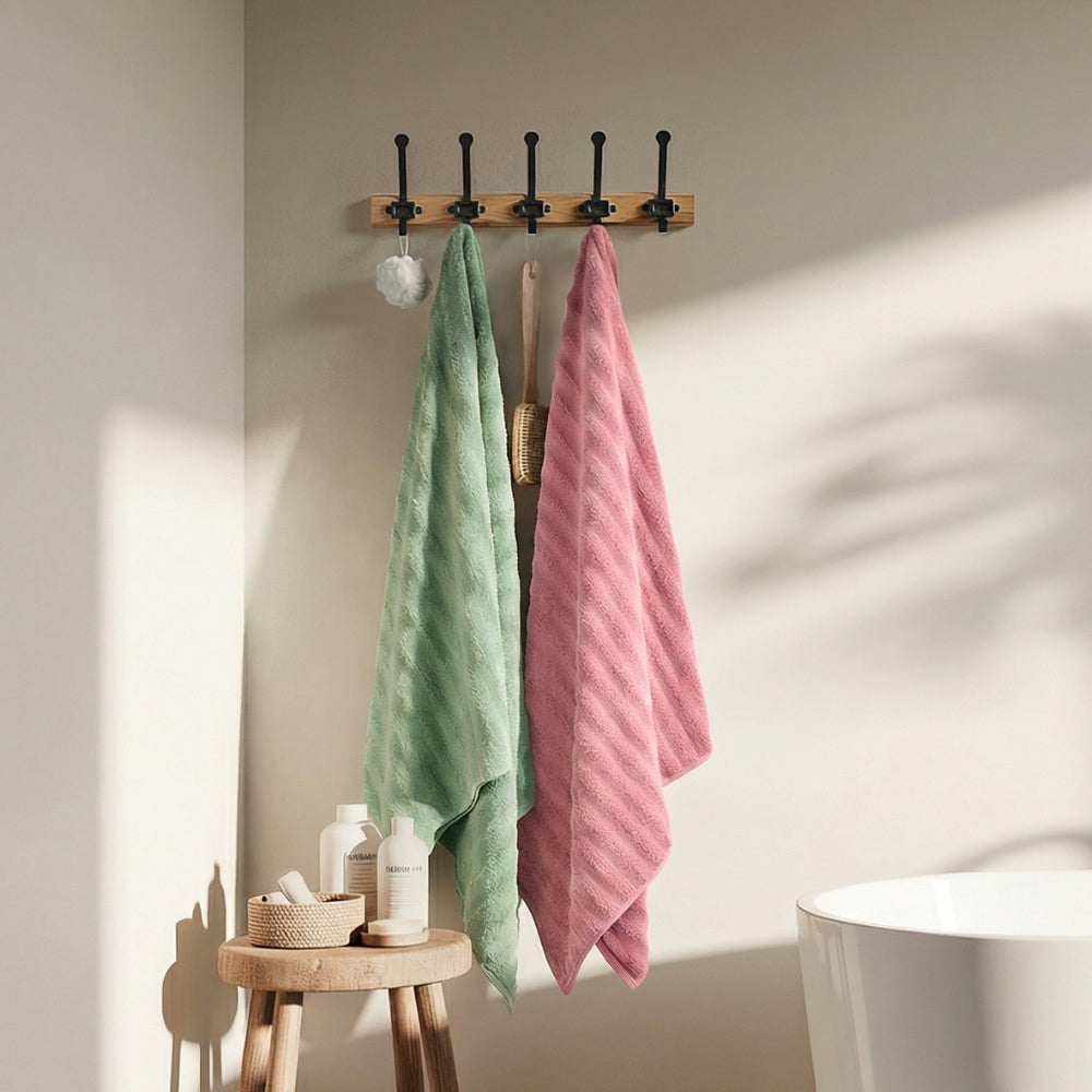 100% Cotton Allure Zero Twist Bath Towe- Pack Of 2 (Sage Green, Dusty Rose)