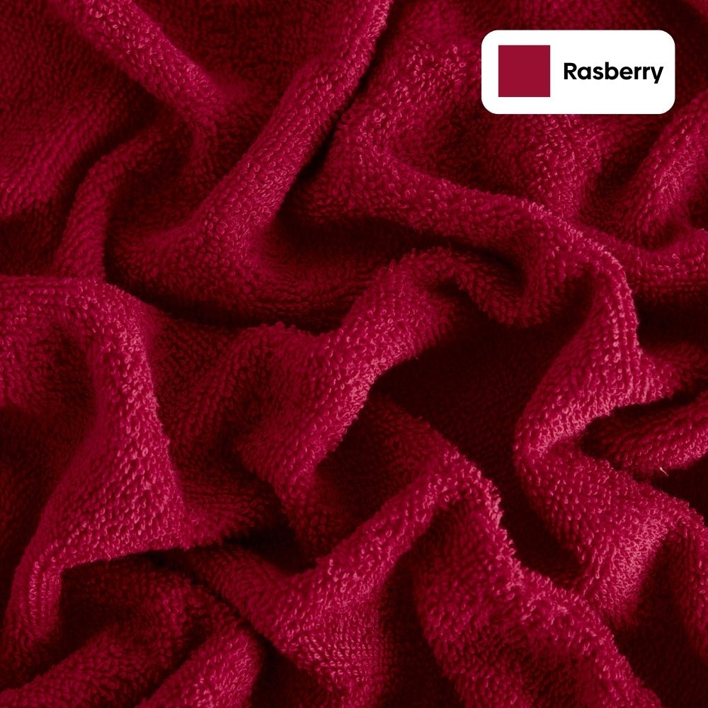 Bliss 100% Cotton Bath Towel Set of 2 – Raspberry & Taupe - Bath Towel | haus & kinder