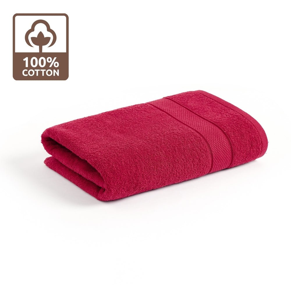 Bliss 100% Cotton Bath Towel Set of 2 – Raspberry & Taupe - Bath Towel | haus & kinder
