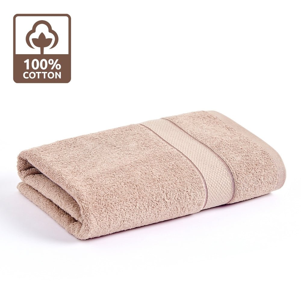 Bliss 100% Cotton Bath Towel Set of 2 – Mocha & Taupe - Bath Towel | haus & kinder