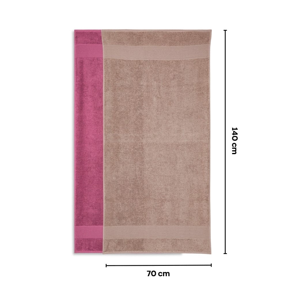 100% Cotton Harmony Combed Bath Towel- Pack Of 2 (Almond, Mulberry)