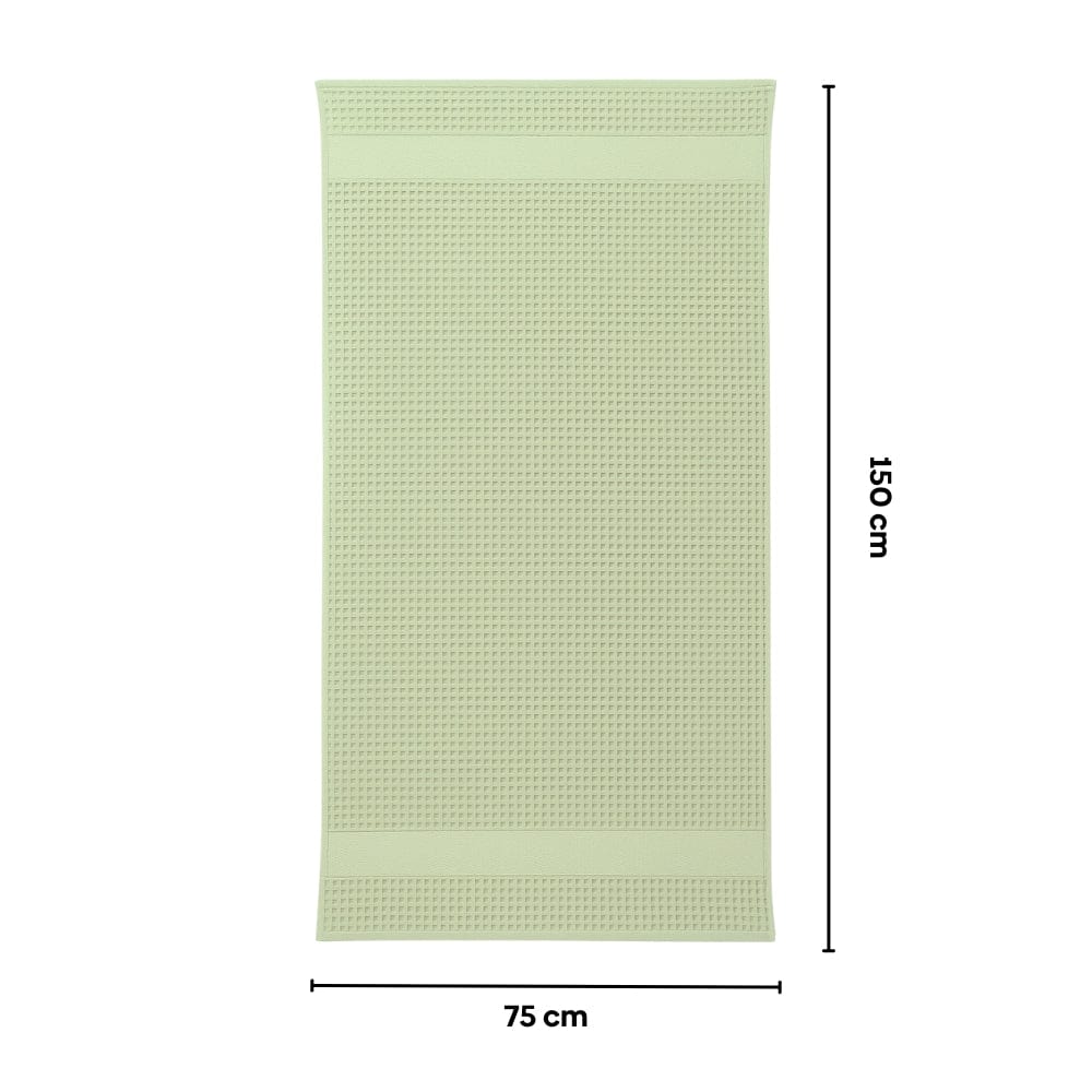 Honeycomb Maple Waffle Solid Bath Towel- Sage Green