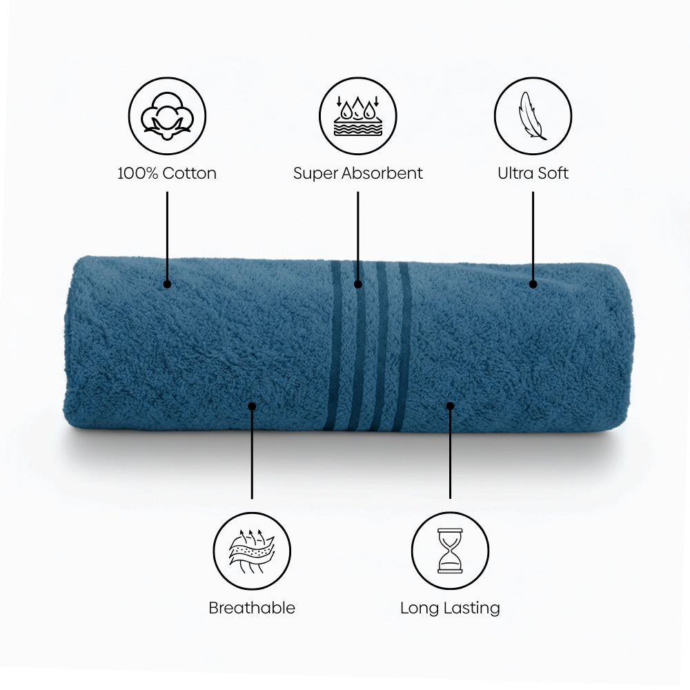 Oxford Bath Towel Pack Of 1, Blue