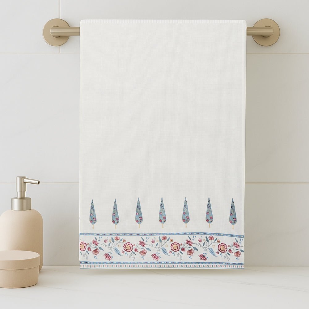 Regalia Waffle Blossom Whisper Bath Towel- White - Waffle Towel | haus & kinder