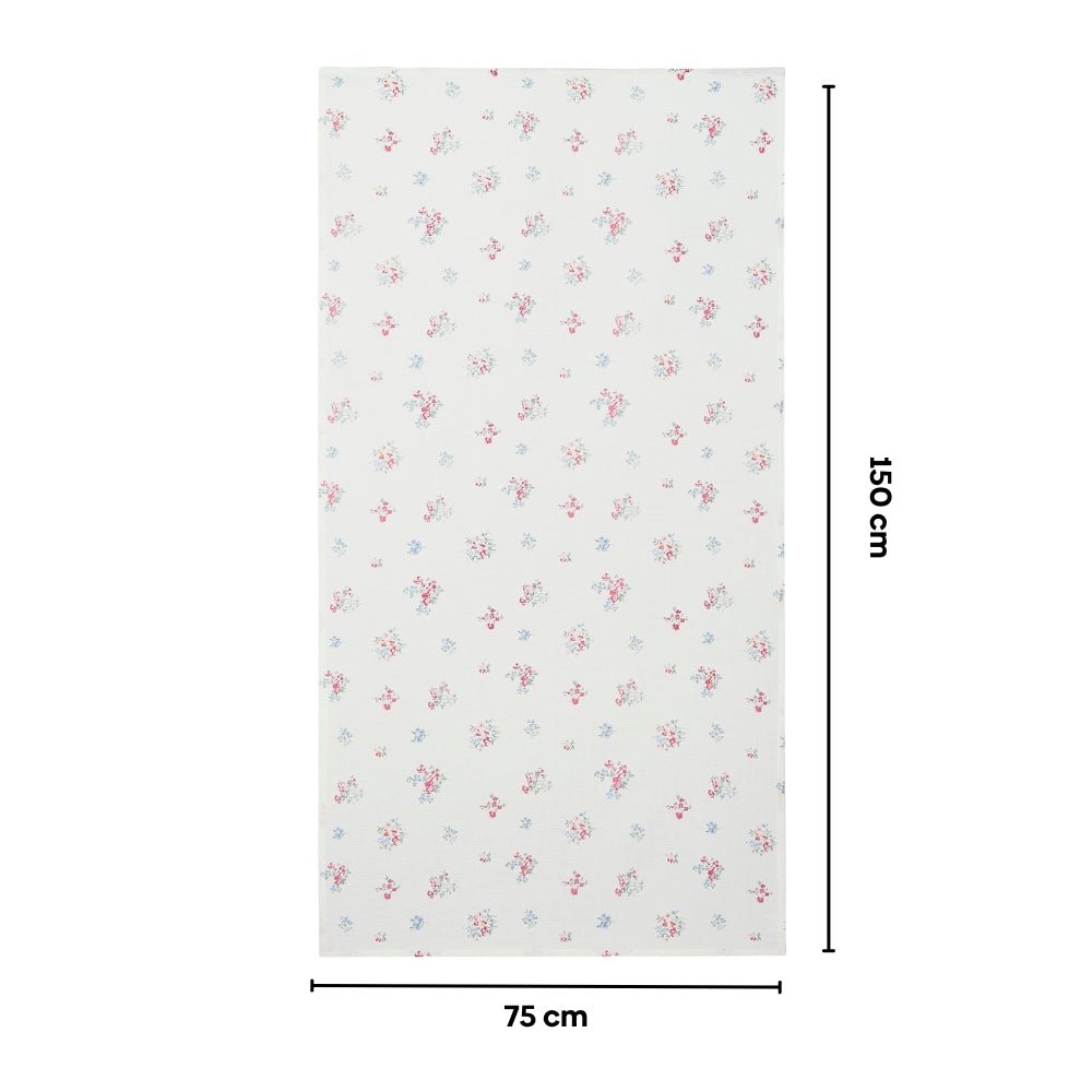 Regalia Waffle Floral Drift Bath Towel- White - Waffle Towel | haus & kinder