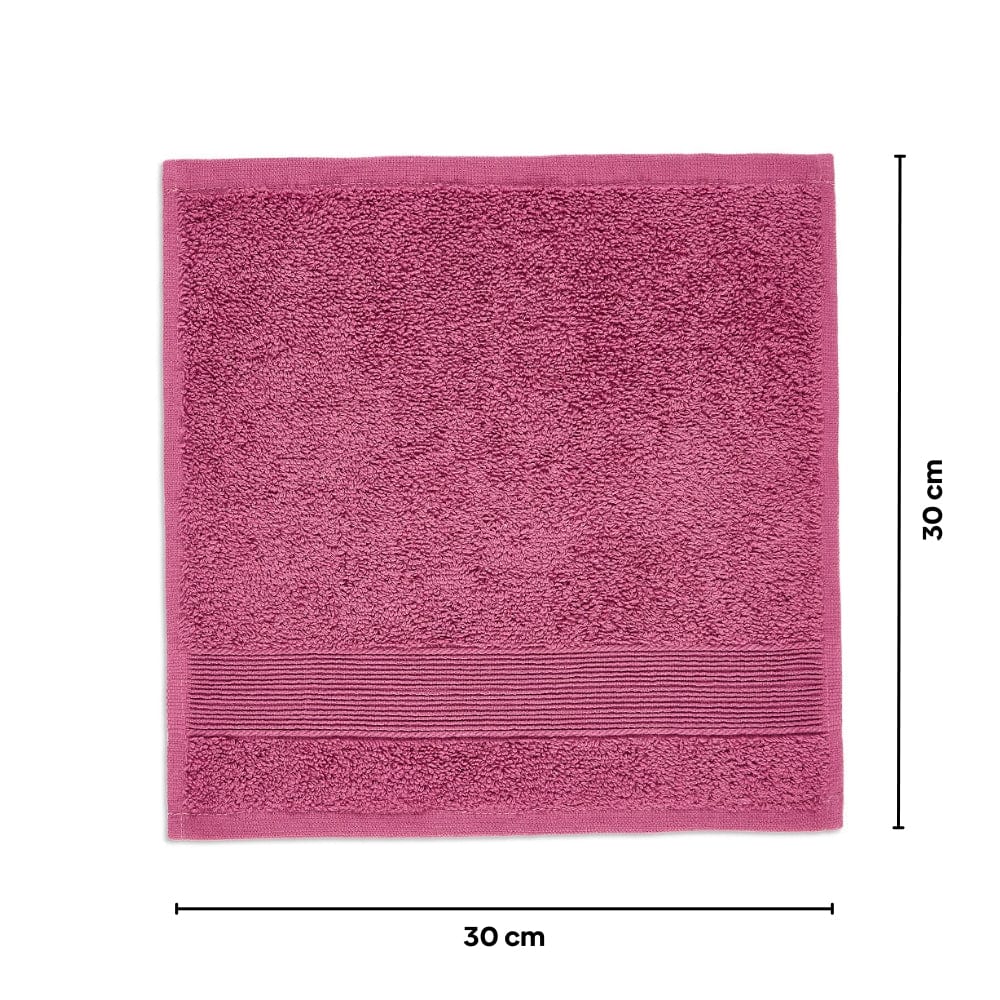 100% Cotton Harmonry Combed Face Towel- Pack Of 12 (Cobalt, Mulberry, Taupe)