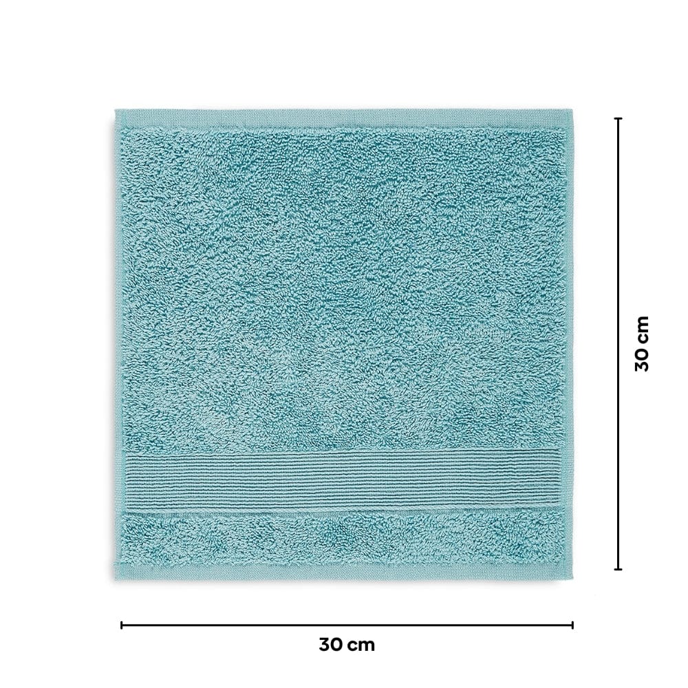 100% Cotton Harmonry Combed Face Towel- Pack Of 12 (Cameo Pink, Almond, Coastal Blue)