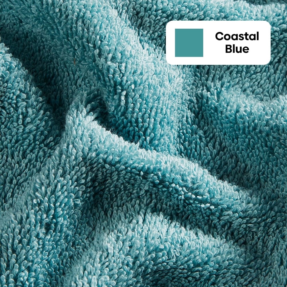 100% Cotton Harmony Combed Hand Towel- Pack Of 4 (Coastal Blue, Taupe)
