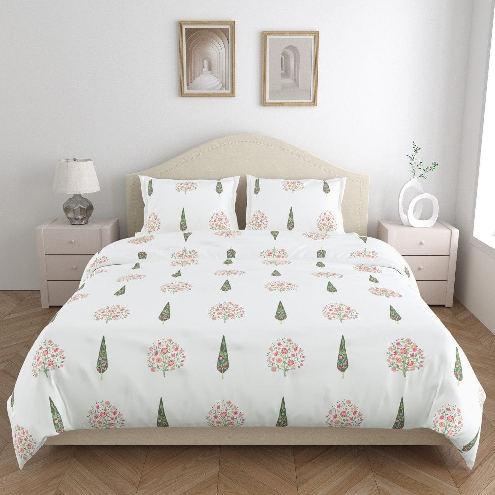 Tree of Life 186 TC Cotton 100% Printed Flat Double Bedsheet