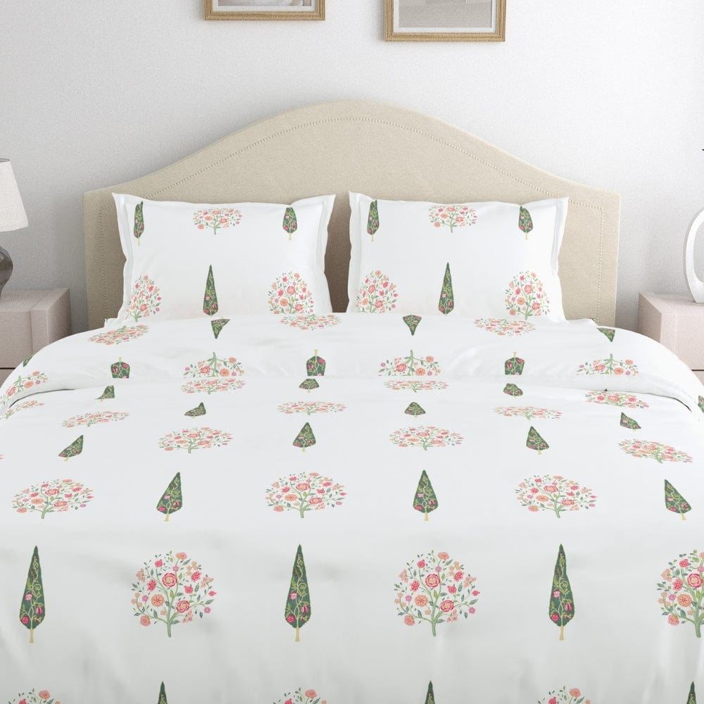 Tree of Life 186 TC Cotton 100% Printed Flat Double Bedsheet