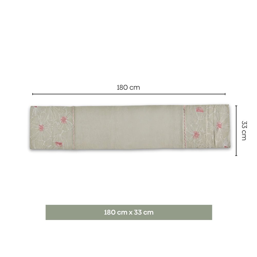 Dune Bloom Embroidered Table Runner, Taupe - Table Linen | haus & kinder
