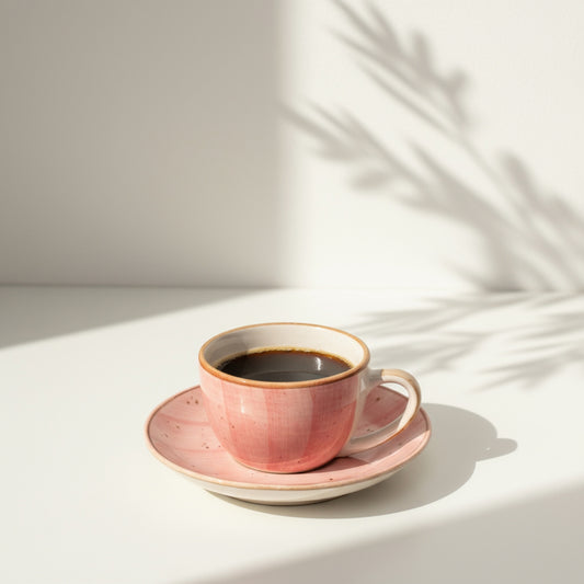 Soft Rose Cup & Saucer- Pink & White