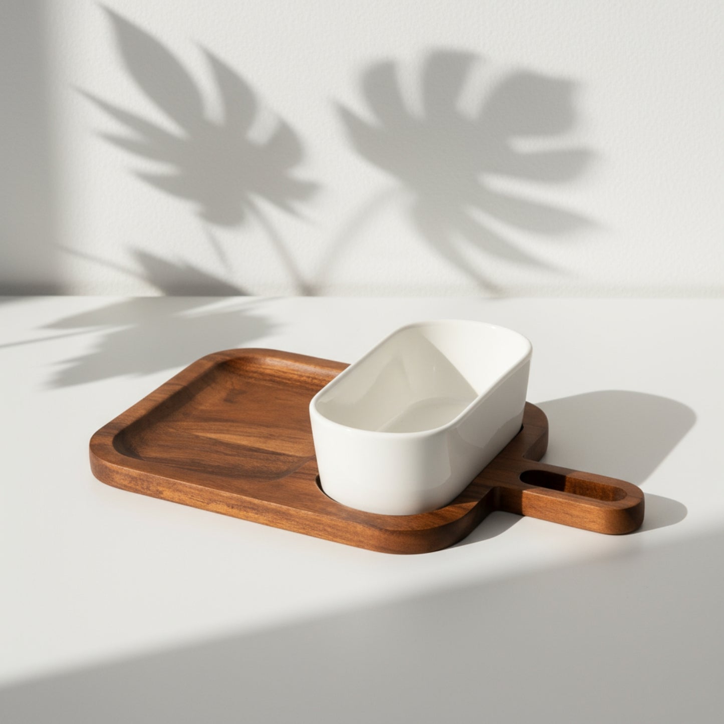 Wood & Whimsy Chip & Dip Platter- Brown