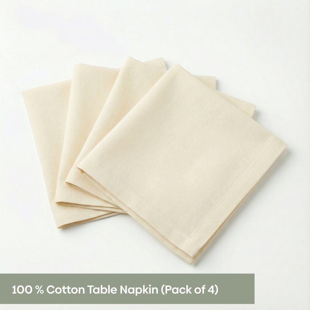 Cream Fold Table Napkin, Ivory (Pack of 4) - Table Linen | haus & kinder