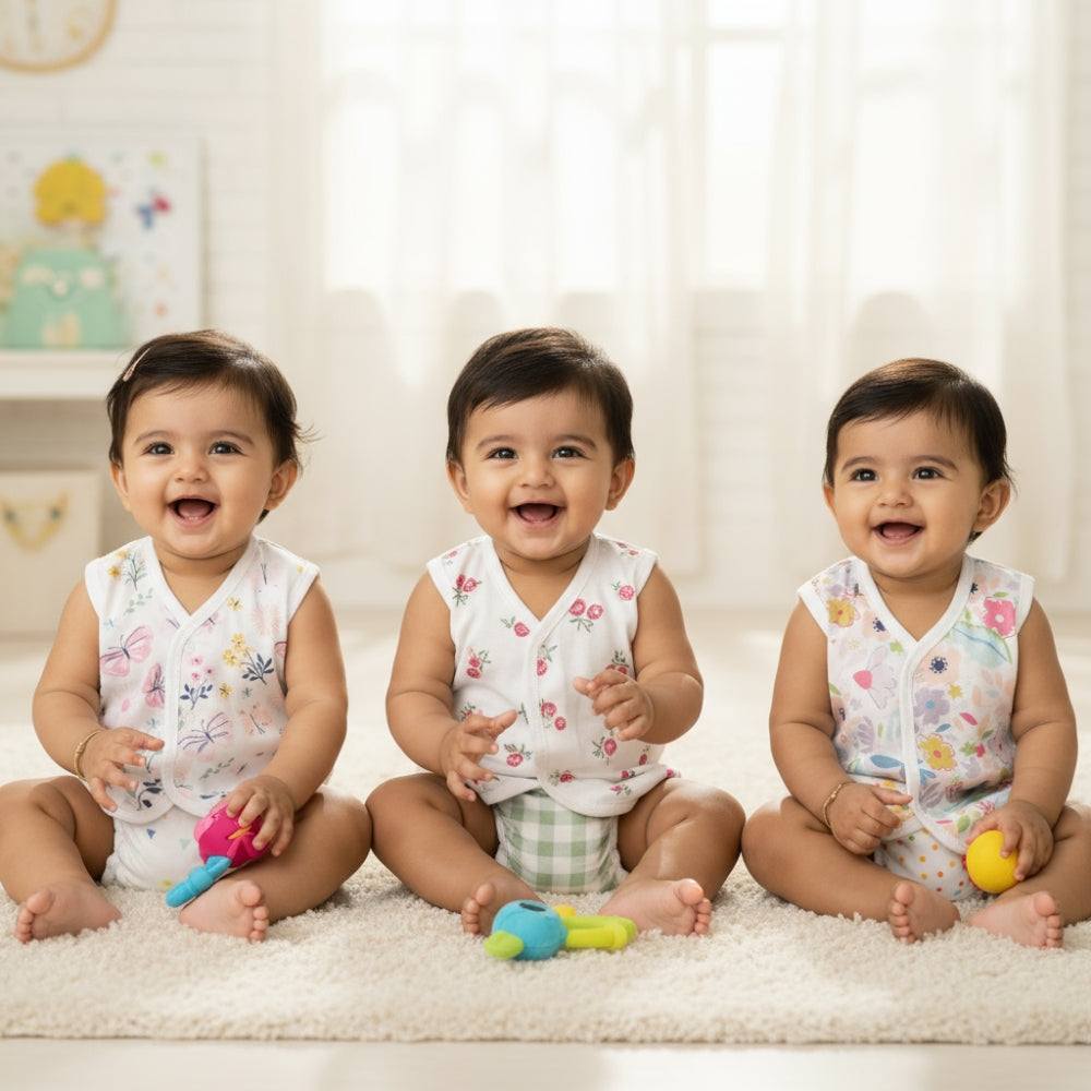 Breeze Baby Vests and nappies Pack of 3 sets - Blooming child