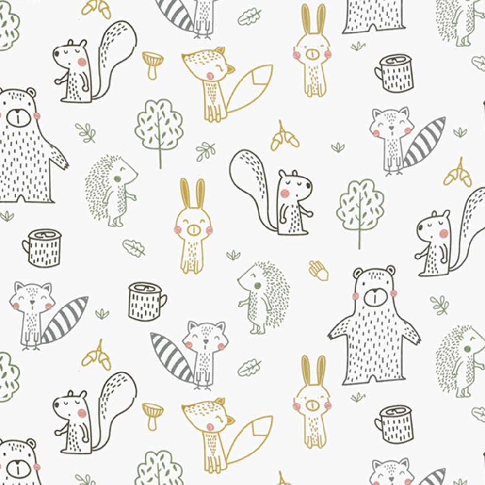 Wrinkle-Free 100% Cotton Single Bedsheet, 200 TC, Woodland Animal