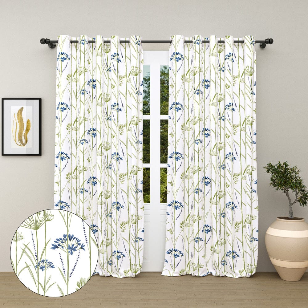 Wild Whisper Blue Curtain Set