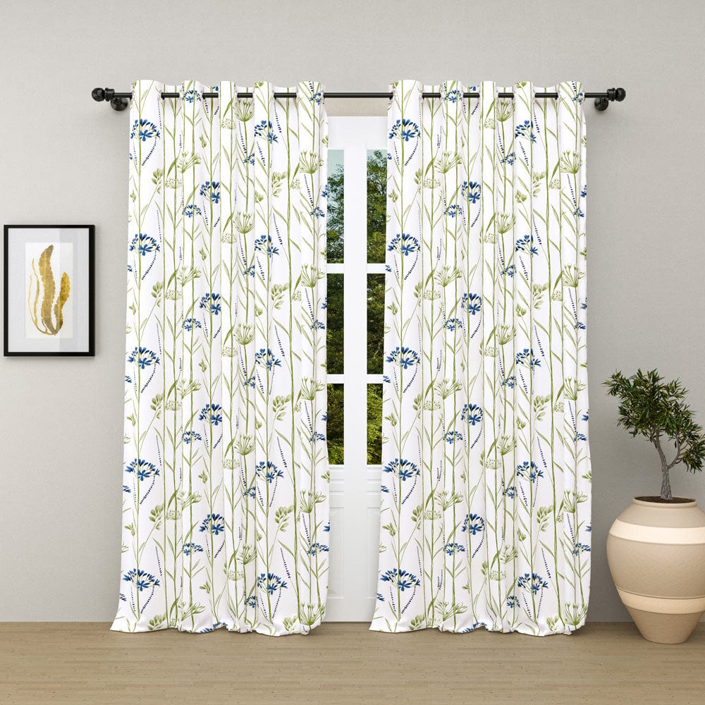 Wild Whisper Blue Curtain Set - Cotton Printed Curtains | haus & kinder