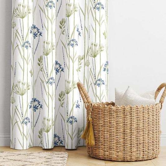 Wild Whisper Blue Curtain Set