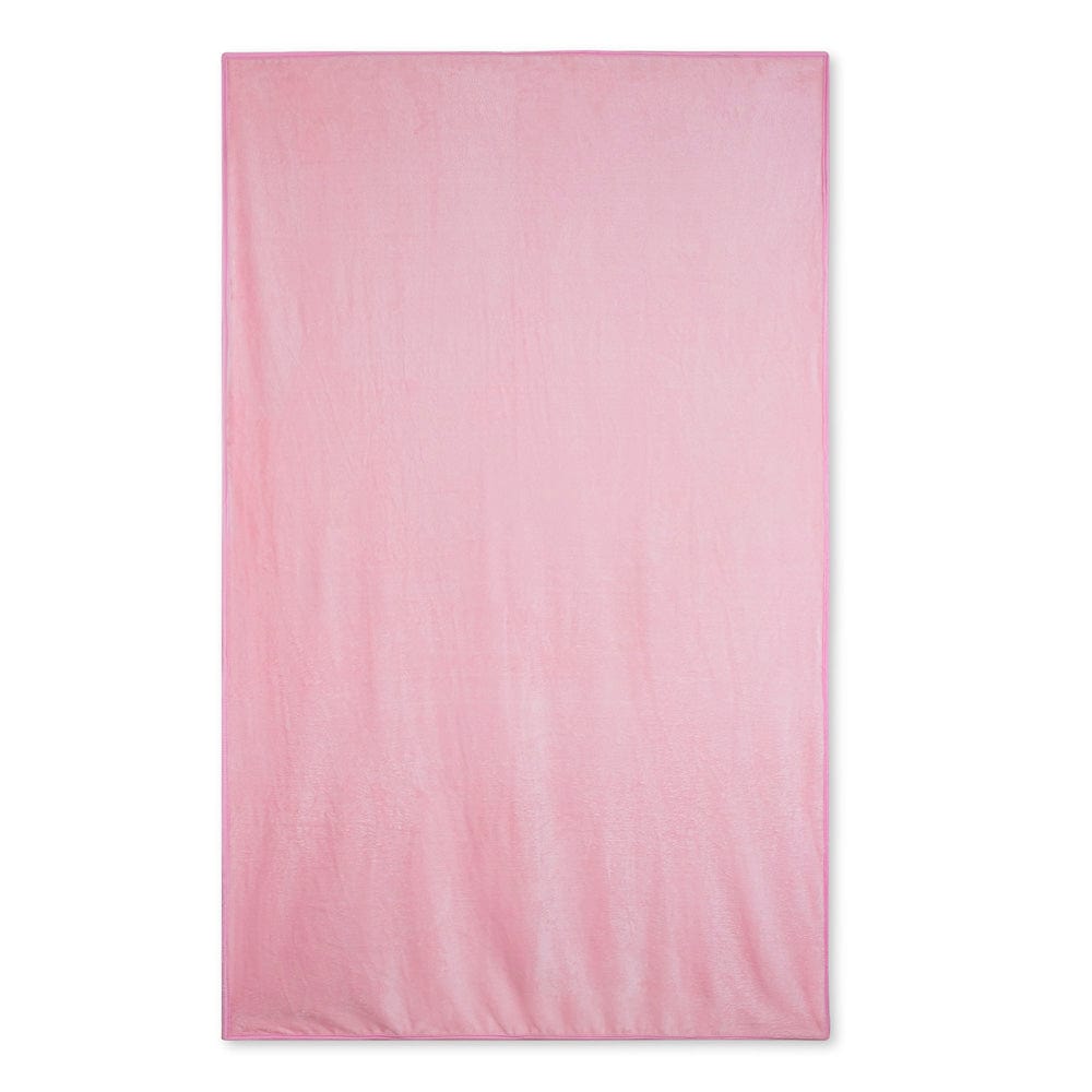 Plain Brush Cloth Super Soft Plush Single Flannel Blanket-Baby Pink