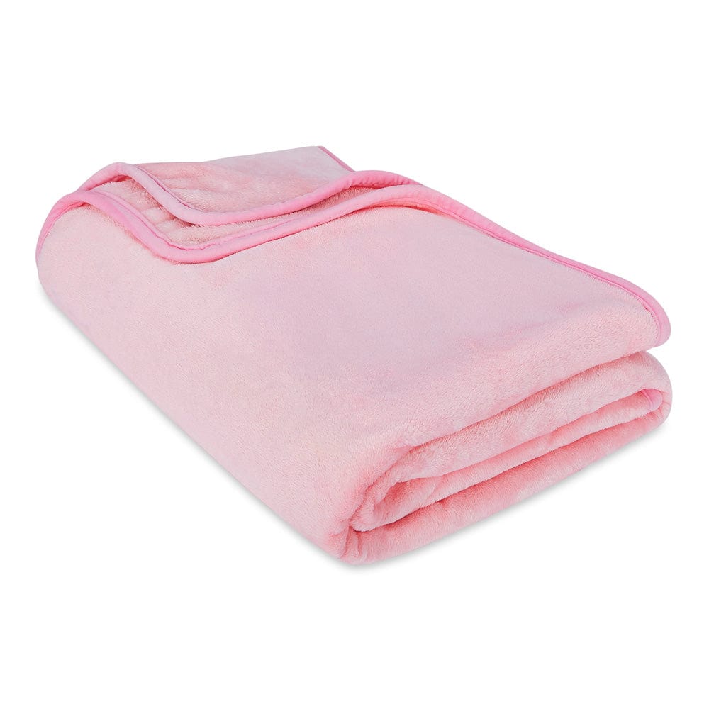 Plain Brush Cloth Super Soft Plush Single Flannel Blanket-Baby Pink